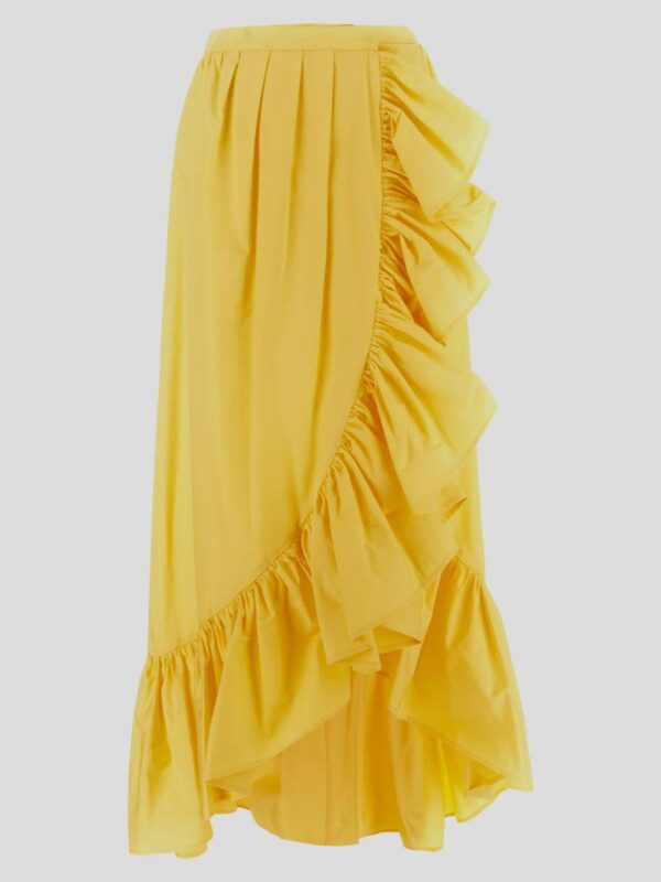 House Of Amen Asymmetrical Ruffle Maxi Skirt