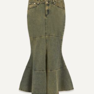 House of Sunny Women's Courtyard Tulip Denim Skirt 8