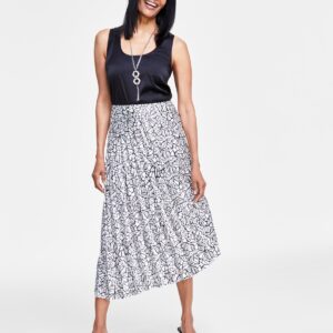 I.n.c. International Concepts Women's Asymmetrical Pleated Skirt, Created for Macy's - Mina Mosaic D