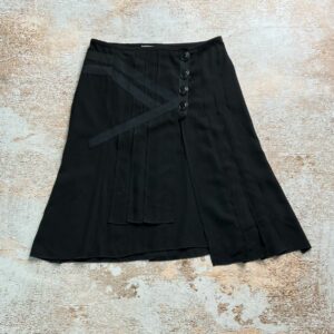 If Six Was Nine Vintage Asymmetrical Flare Skirt in Black, Women's (Size 28)