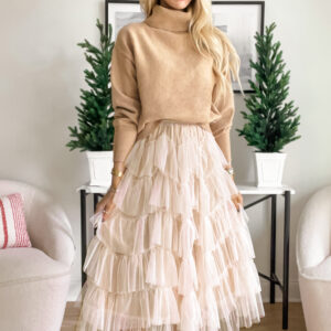 In the Groove Tufted Tulle Maxi Skirt