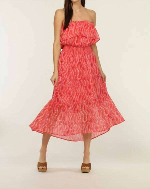 Inca Tube Midi Dress In Pink