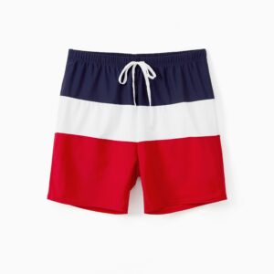 Independence Day Family Matching Swimsuits American Flag Drawstring Swim Trunks or Bikini with Optional Sarong Cover Up Skirt