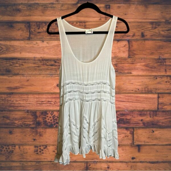 Intimately Free People Tea Combo Voile Trapeze Slip Dress Sm in Cream, Women's (Size Small)