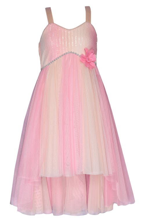 Iris & Ivy Kids' Sparkle Ombré High-Low Party Dress in Coral at Nordstrom, Size 12