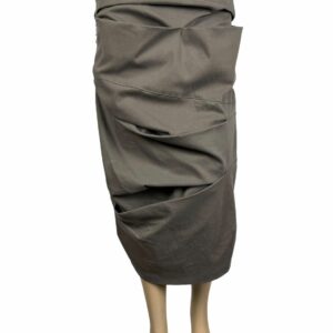 Italian Designers Malloni Maxi Asymmetrical Cotton Stretch Skirt Size It40 in Brown, Women's