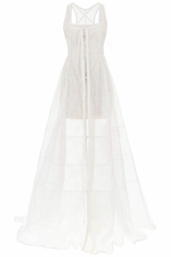 JACQUEMUS la robe dentelle maxi sequined dress