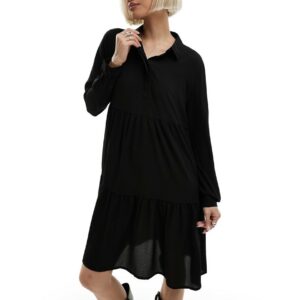 JDY mini smock dress in black