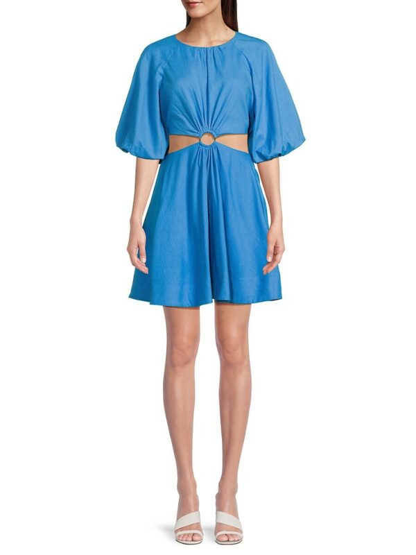 Jason Wu Women's Cutout Mini Babydoll Dress - Blue - Size 4