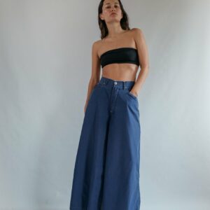 Jean Paul Gaultier Jeans 90S Indigo Extra Wide Leg Trouser/Skirt/ Culottes Xs