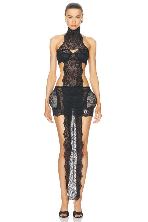 Jean Paul Gaultier X Shayne Oliver Lace Bandage Dress in Black