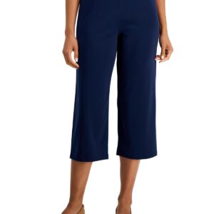 Jm Collection Women's Relaxed Pull-On Knit Culottes, Created for Macy's - Intrepid Blue