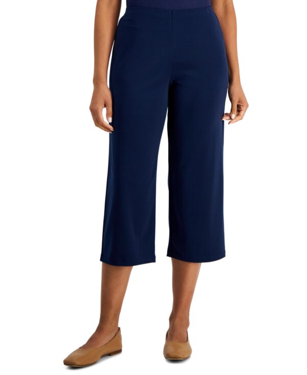 Jm Collection Women's Relaxed Pull-On Knit Culottes, Created for Macy's - Intrepid Blue