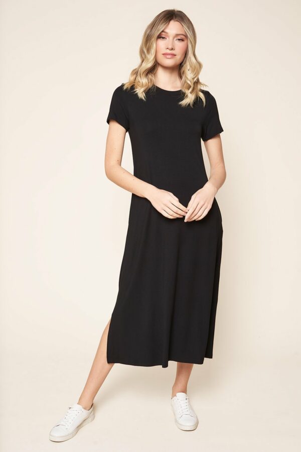 Joplin Shift Midi Jersey Knit T Shirt Dress