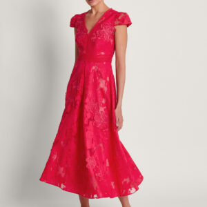 Josie Jacquard Tea Dress Red