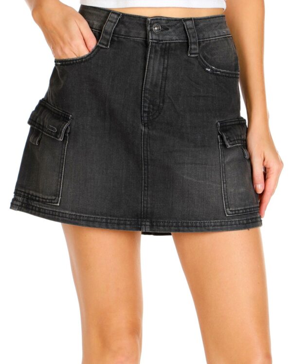 Juniors Utility A-Line Denim Skirt