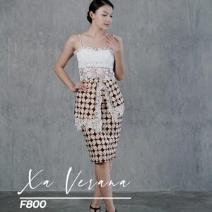 Kebaya Modern, Handmade Batik Skirt, Brocade Bustier With White Lace, Tulip High Waist Dresses in Skirt And