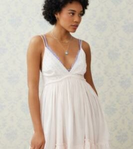 Kimchi Blue Elsie Babydoll Mini Dress - Pink L at Urban Outfitters