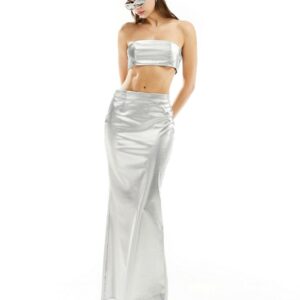 Kyo The Brand fishtail maxi skirt in silver - part of a set