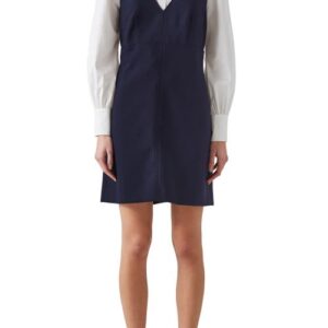 LK Bennett Mariner Pinafore Dress in Navy at Nordstrom, Size 12 Us