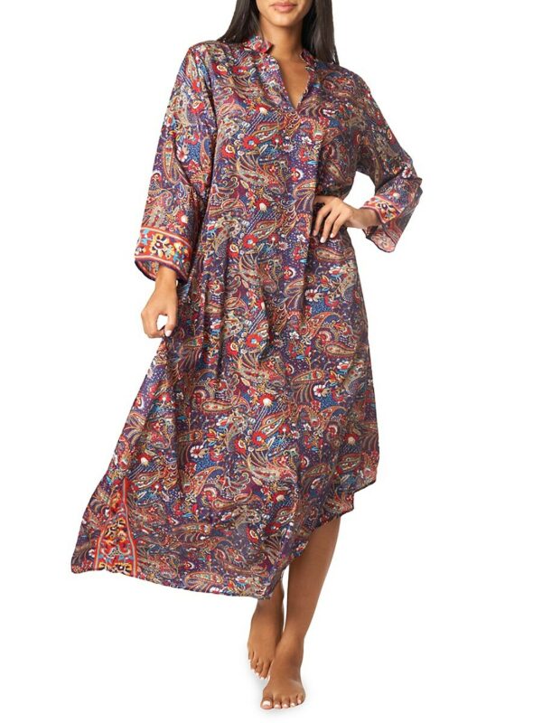 La Moda Clothing Women's Paisley Tunic Maxi Dress