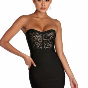 Lace To Midnight Bandage Dress