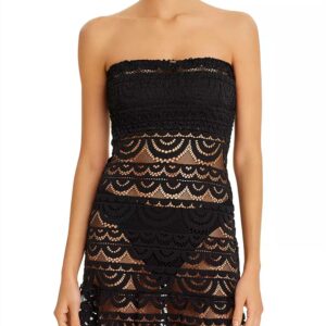 Lace Tube Dress/cover Up In Black