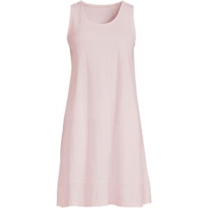 Lands' End Women's Cotton Slub Swing Tank Dress - Soft tea rose stripe