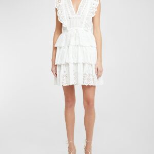 Lilith Broderie Anglaise Mini Smock Dress