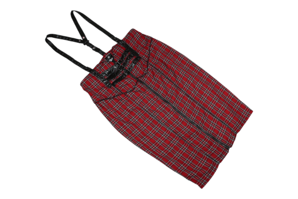 Lip Service Red Tartan Bondages Pinafore Dress/skirt, Women's (Size 2XL)