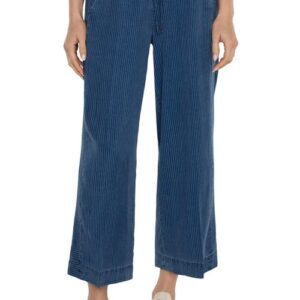 Liverpool Los Angeles Denim Culottes in Indigo Pinstrip at Nordstrom, Size Large