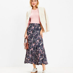 Loft Bloom Godet Midi Skirt