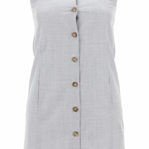 Loulou Studio Buttoned Pinafore Dress in Grigio, Women's (Size Medium)