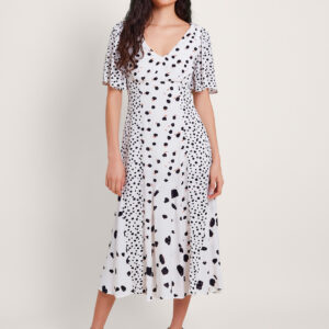 Lucee Spot Tea Dress Ivory