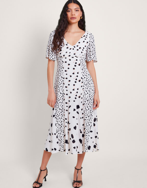 Lucee Spot Tea Dress Ivory