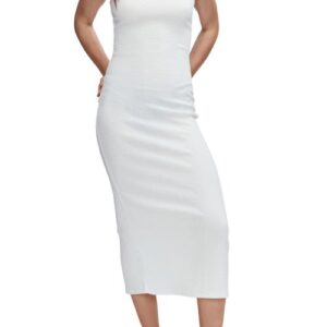 MANGO Smock Racerback Midi Dress in Off White at Nordstrom, Size 12