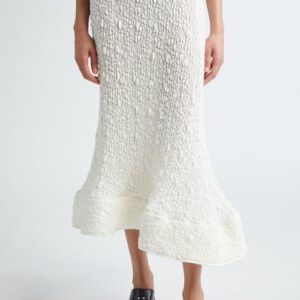 MELITTA BAUMEISTER Foam Ruffle Maxi Skirt in White Bubble Jersey at Nordstrom, Size 8