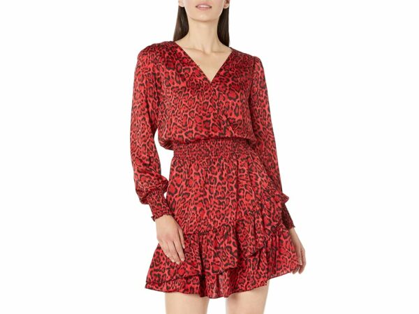 MICHAEL Michael Kors Wildcat Smock Dress (Crimson) Women's Clothing