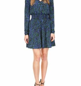 MICHAEL Michael Kors Women's Zebra Printed Wrap Smock Waist Dress, XS