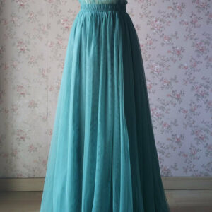 MISTY GREEN Full Long Tulle Skirt Women Plus Size Floor Length Tulle Skirt