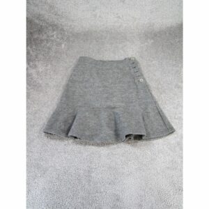 Maeve By Anthropologie Skirt Womens 6 Gray Pencil Flare Fishtail Office Read in White (Size 28)