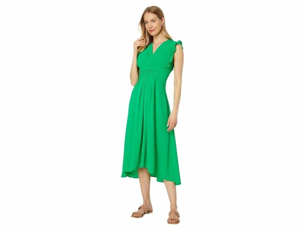 Maggy London Maxi Dress with Ruffle Sleeve and Tucked Waist (Bright Jade) Women's Dress