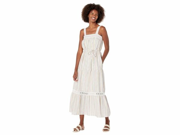 Maggy London Striped Maxi with Trim (Ivory Multi) Women's Dress