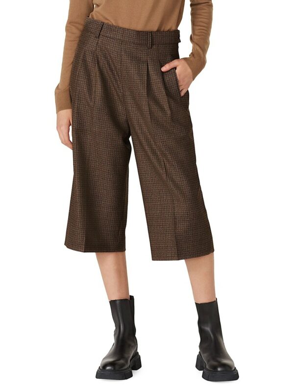 Maison Margiela Women's Wool Plaid Culottes - Brown - Size 38 (2)