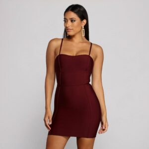 Major Babe Bandage Spaghetti Strap Mini Dress