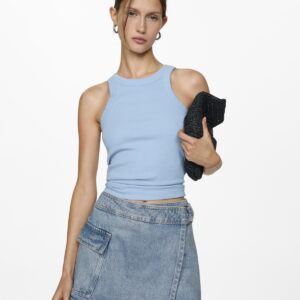 Mango Women's Denim Culottes - Medium Blue