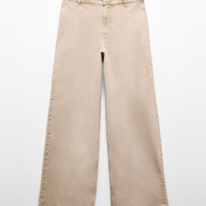 Mango Women's High Waist Culottes Jeans - Sand