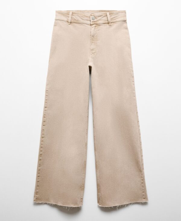 Mango Women's High Waist Culottes Jeans - Sand