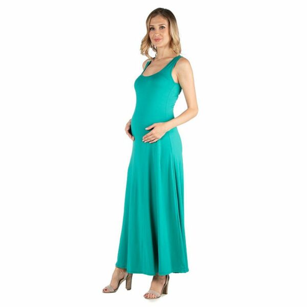 Maternity 24Seven Comfort Slim Fit A-Line Sleeveless Maxi Dress, Women's, Size: XL-Mat, Green