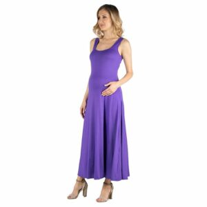 Maternity 24Seven Comfort Slim Fit A-Line Sleeveless Maxi Dress, Women's, Size: XL-Mat, Purple